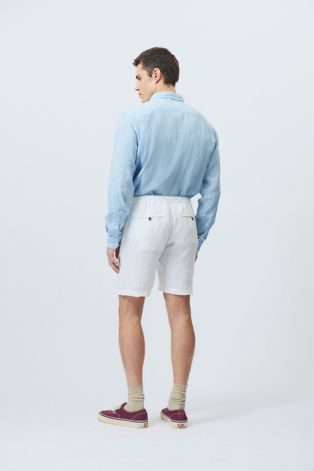 ROY ROGERS: PORTOFINO BERMUDA SHORTS IN LINEN