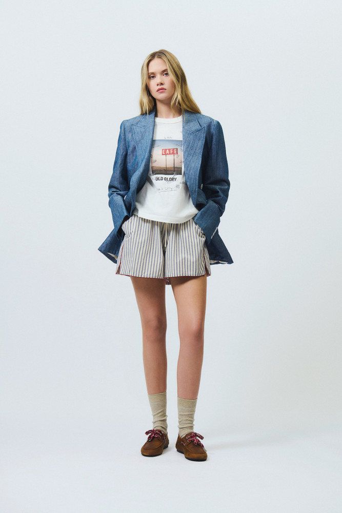 BLAZER DOPPIOPETTO IN CHAMBRAY RINSEBLAZER DOPPIOPETTO IN CHAMBRAY RINSE