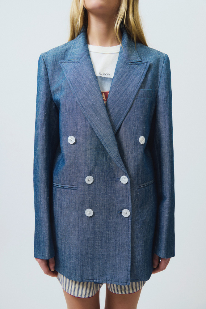 BLAZER DOPPIOPETTO IN CHAMBRAY RINSEBLAZER DOPPIOPETTO IN CHAMBRAY RINSE