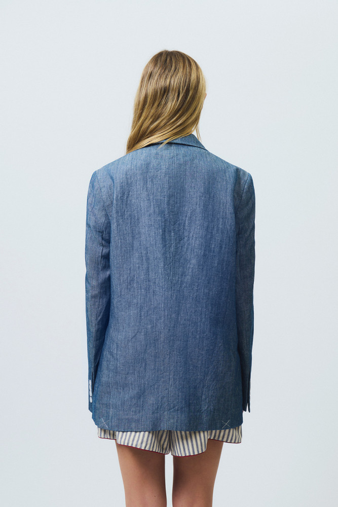 BLAZER DOPPIOPETTO IN CHAMBRAY RINSEBLAZER DOPPIOPETTO IN CHAMBRAY RINSE