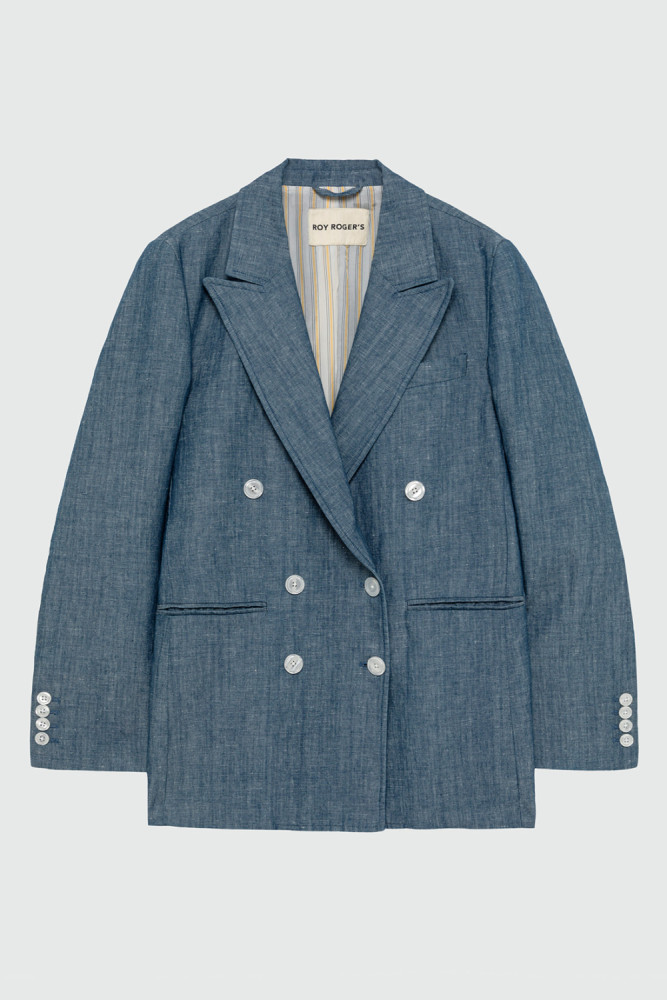 BLAZER DOPPIOPETTO IN CHAMBRAY RINSEBLAZER DOPPIOPETTO IN CHAMBRAY RINSE