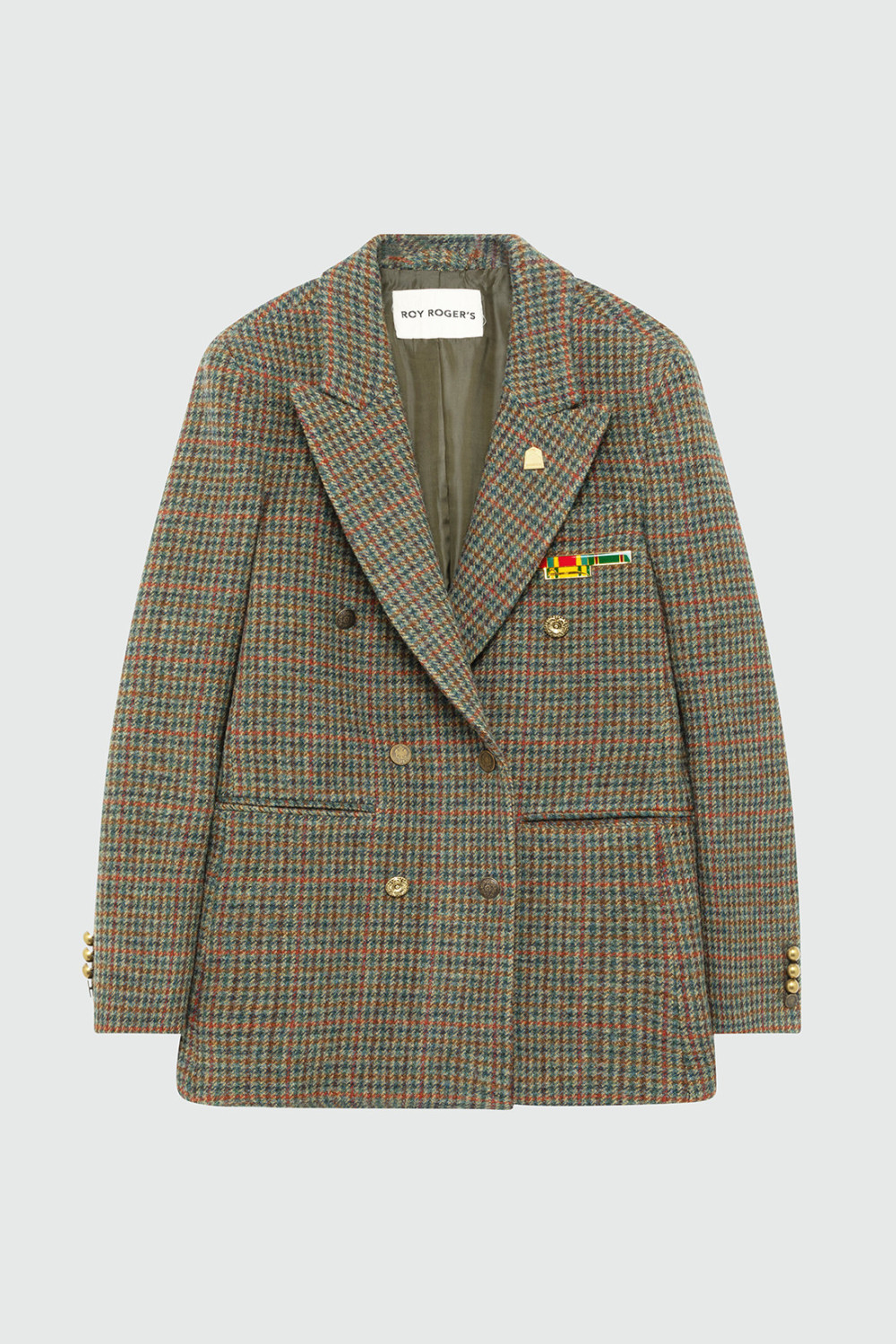 ROY ROGERS: BLAZER DOPPIOPETTO IN LANA PIED DE POULE