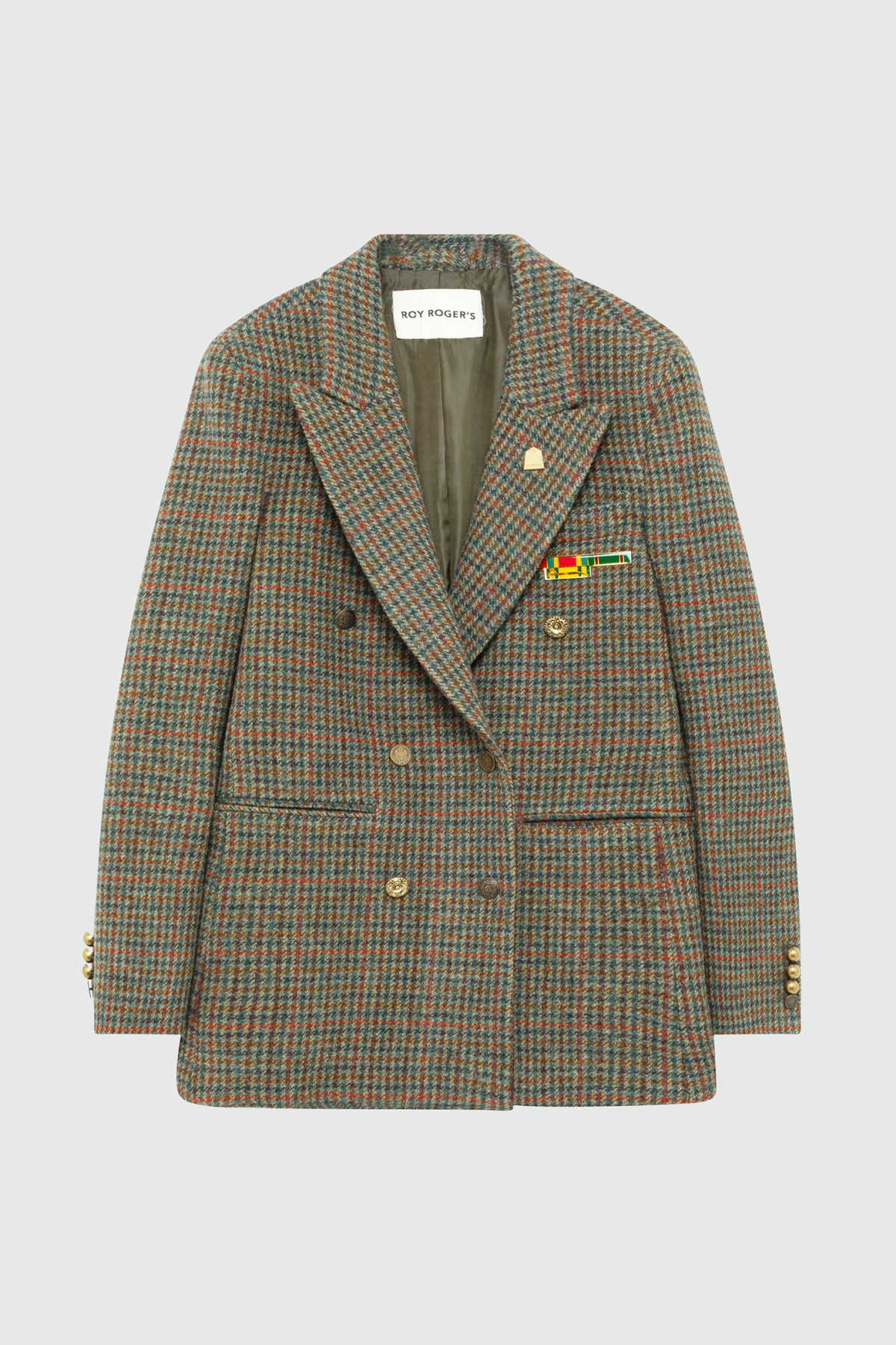 Blazer Donna Doppiopetto In Pied De Poule Con Bottoni Dorati - Elegante E Versatile Per Lavoro E Serate