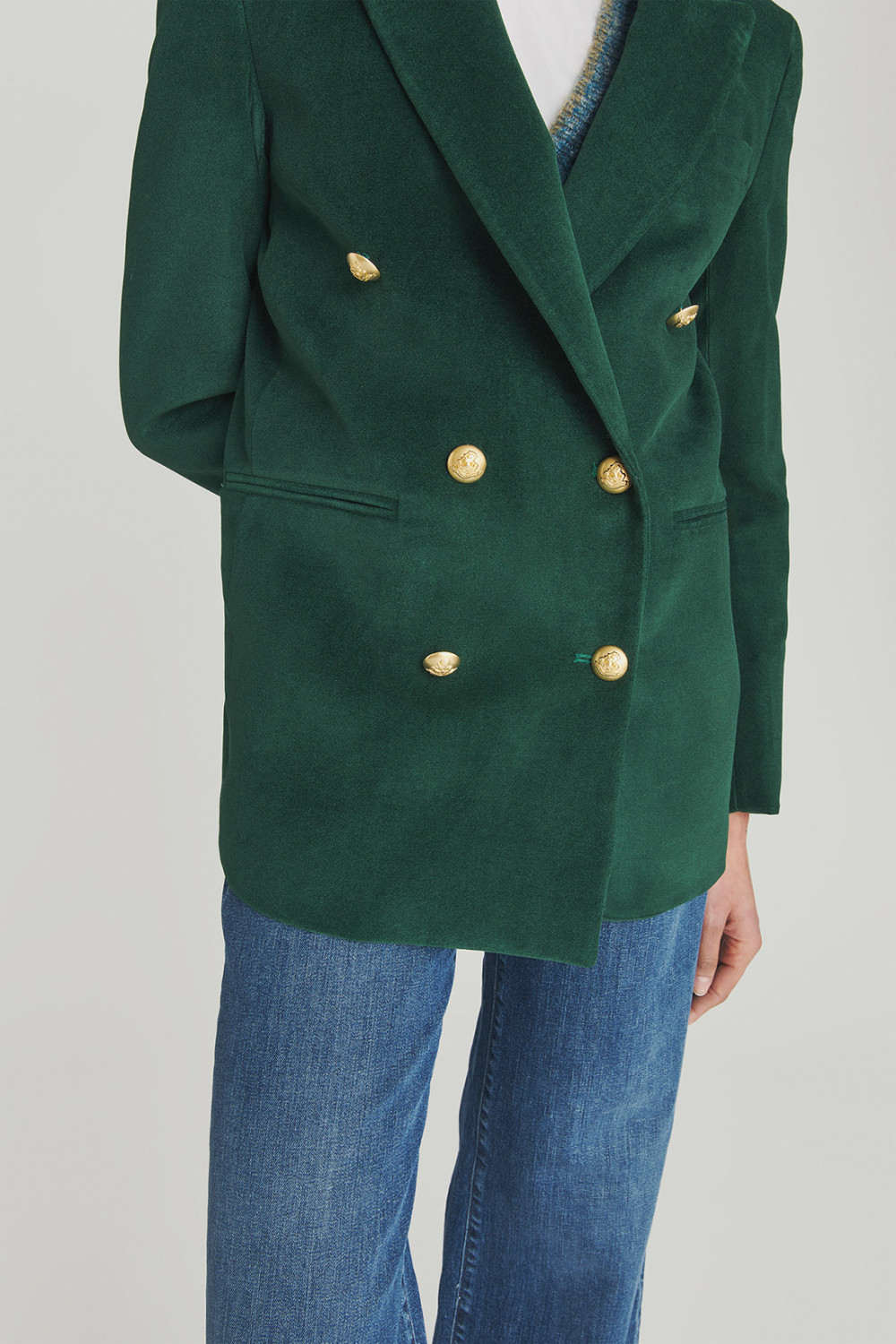 ROY ROGERS: BLAZER DOPPIOPETTO IN VELLUTO LISCIO