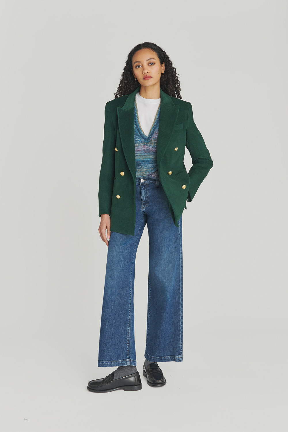 ROY ROGERS: BLAZER DOPPIOPETTO IN VELLUTO LISCIO