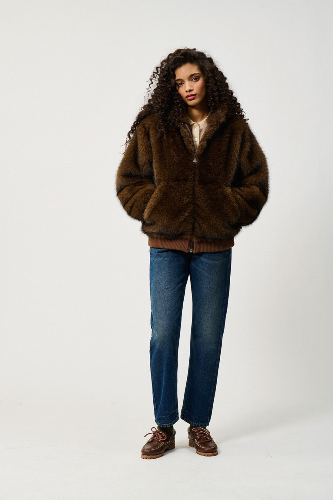 BOMBER BOXY IN ECO PELLICCIA