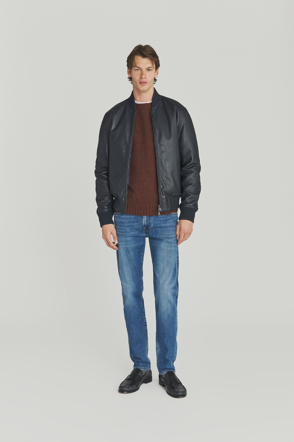 ROY ROGERS: REVERSIBLE BOMBER JACKET IN LEATHER AND NYLON