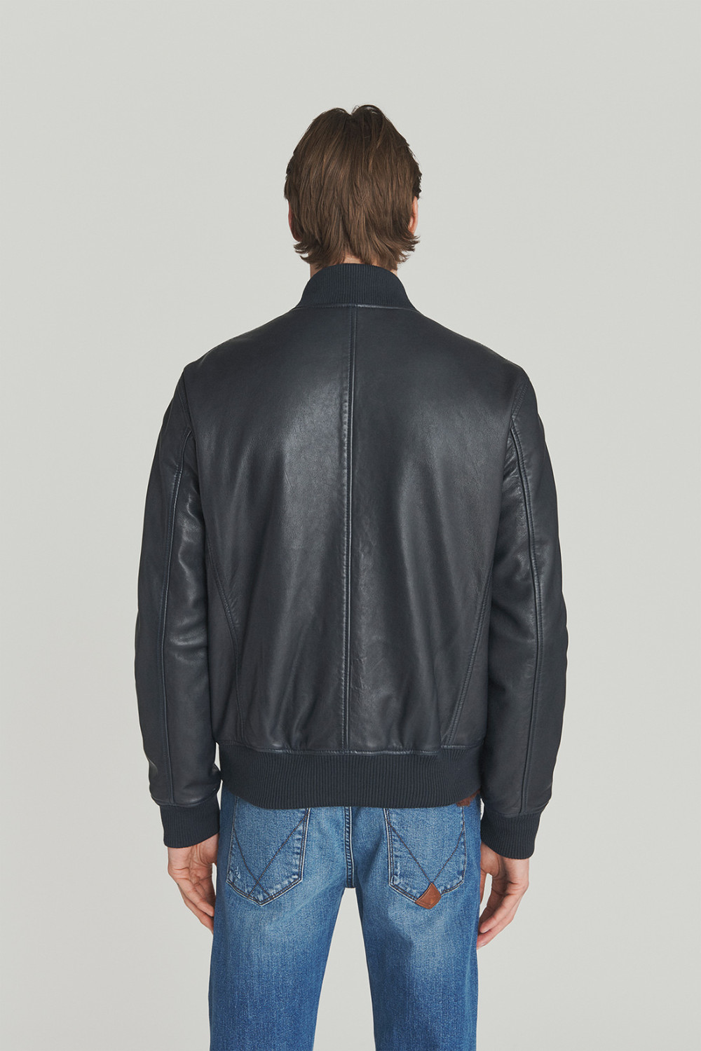 ROY ROGERS: BOMBER REVERSIBILE IN PELLE E NYLON