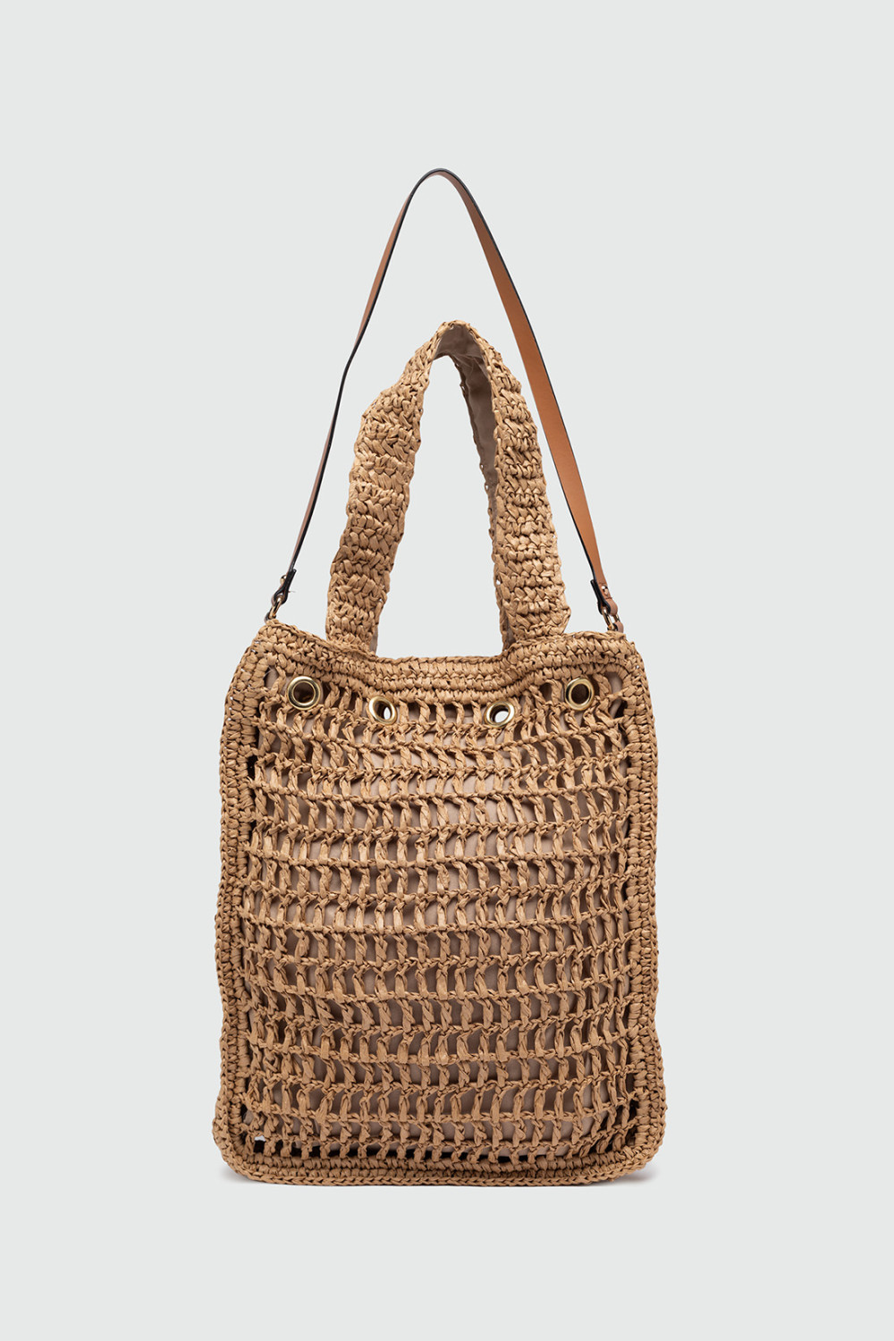 ROY ROGERS: BORSA BUCKET PIATTA IN CARTA INTRECCIATA