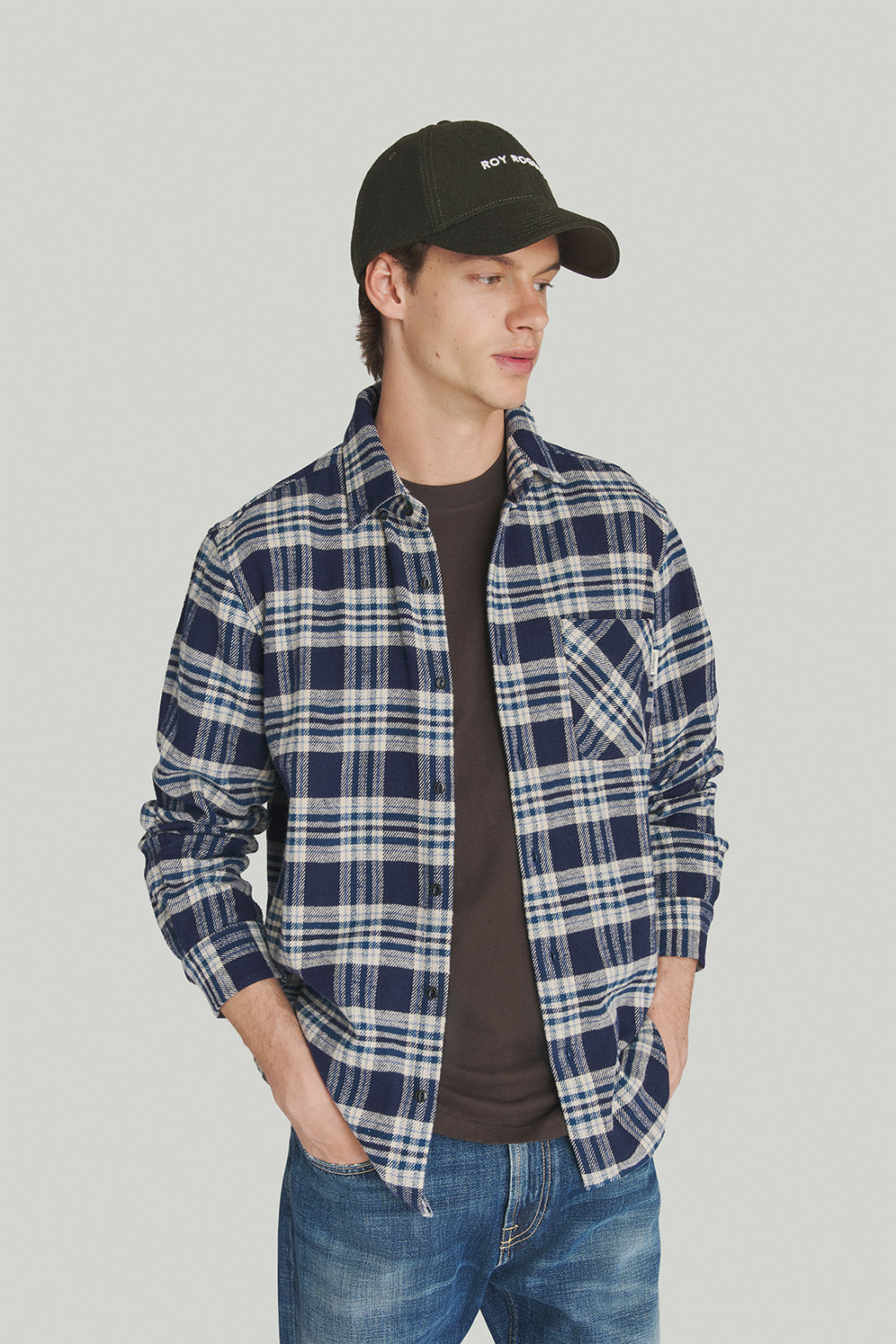 ROY ROGERS: CAMICIA A QUADRI CON COLLETTO BUTTON-DOWN