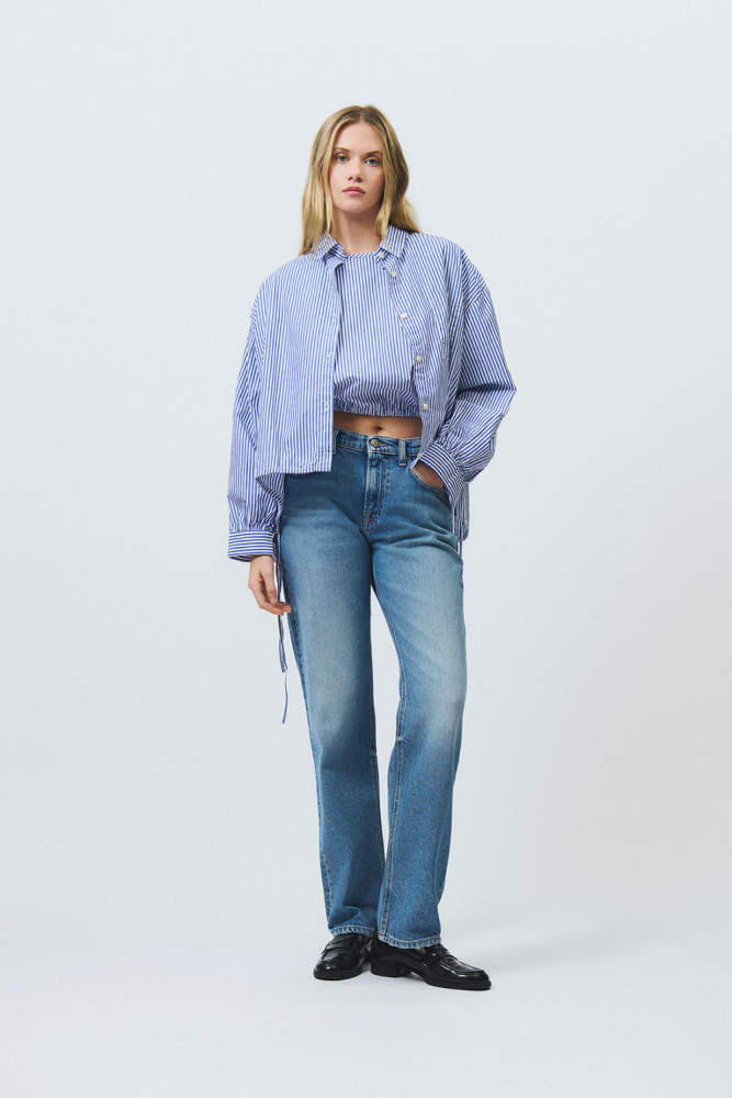 CAMICIA BLOOM IN POPELINE A RIGHE