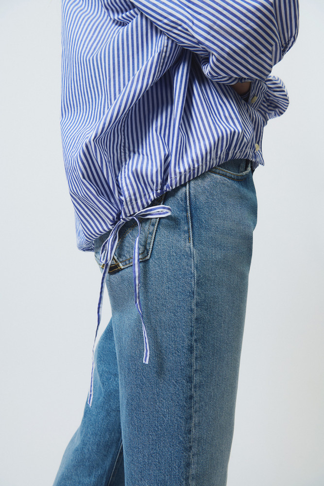 CAMICIA BLOOM IN POPELINE A RIGHE