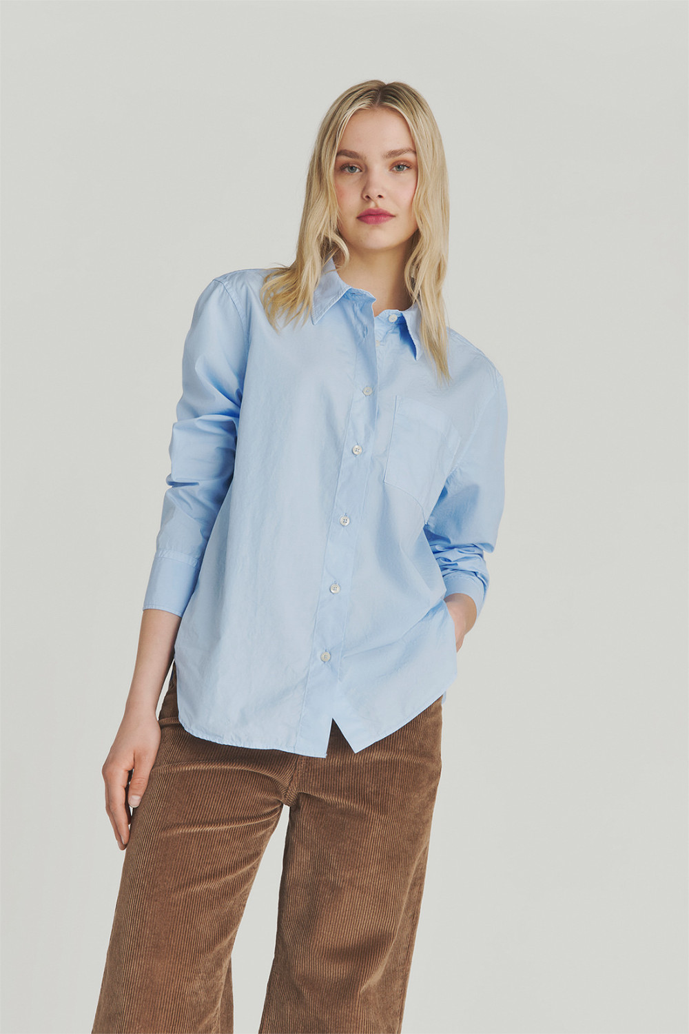 ROY ROGERS: CAMICIA EASY IN POPELINE DI COTONE