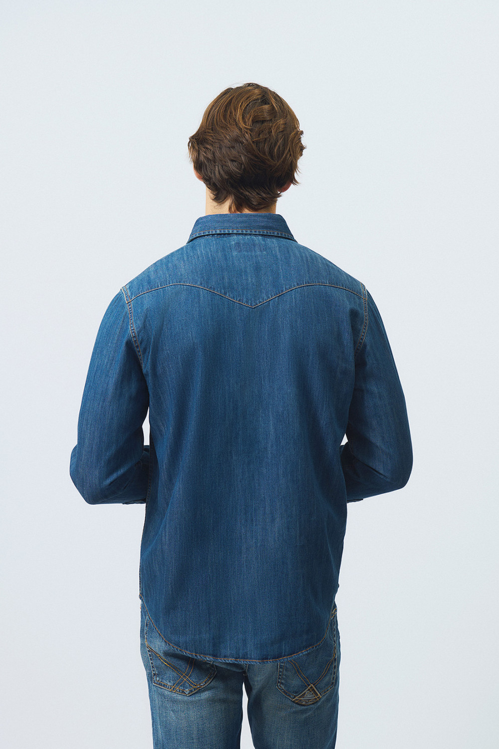 ROY ROGERS: CAMICIA MARTIN BLUE STONE