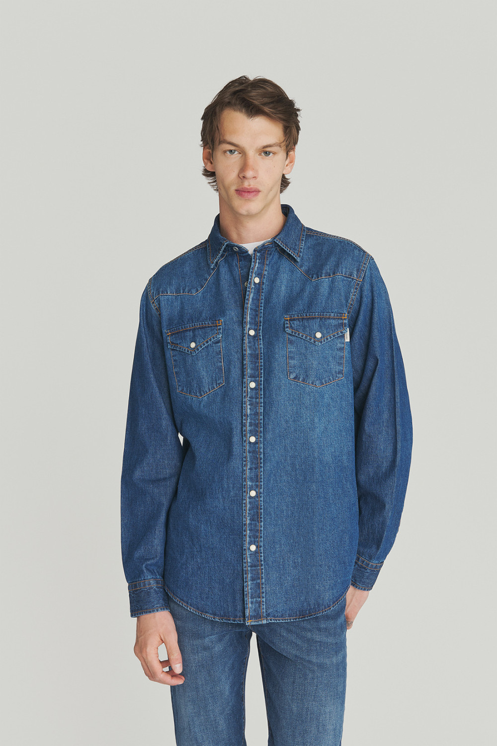 ROY ROGERS: MARTIN SHIRT IN BRUCE WASH DENIM
