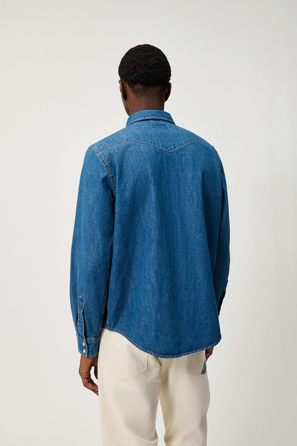ROY ROGERS: CAMICIA MARTIN IN DENIM MID WASH