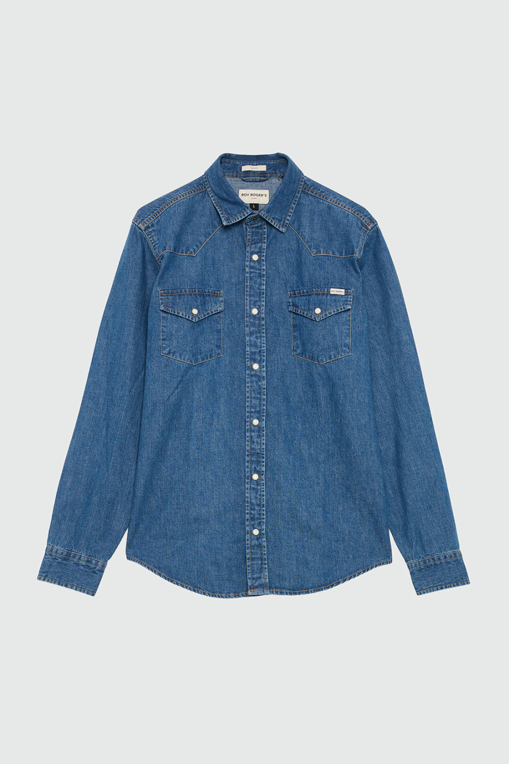 ROY ROGERS: CAMICIA MARTIN IN DENIM MID WASH