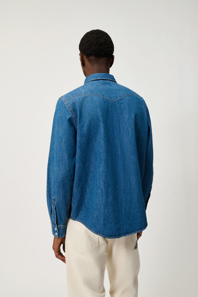 CAMICIA MARTIN IN DENIM MID WASH