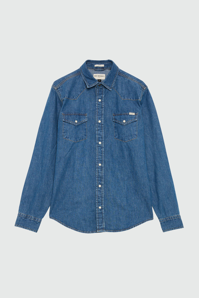CAMICIA MARTIN IN DENIM MID WASH