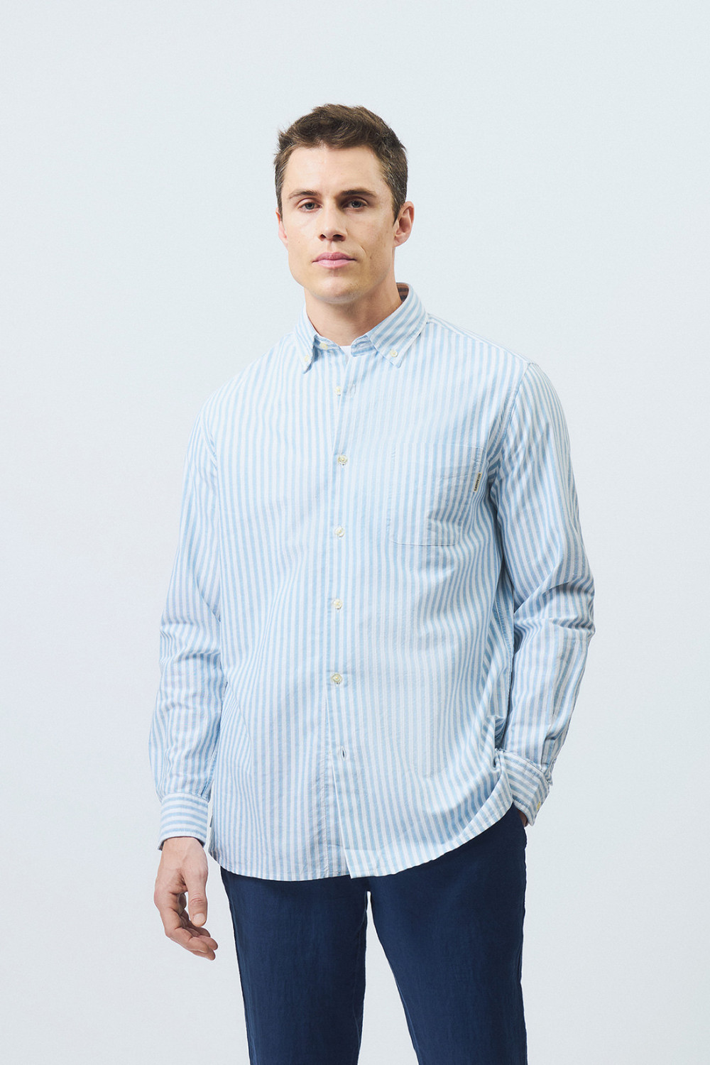 ROY ROGERS: CAMICIA OXFORD A RIGHE