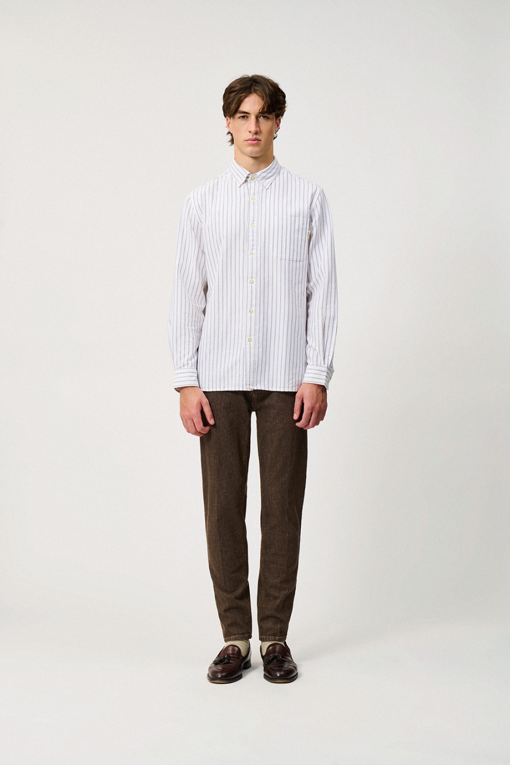 ROY ROGERS: CAMICIA OXFORD A RIGHE