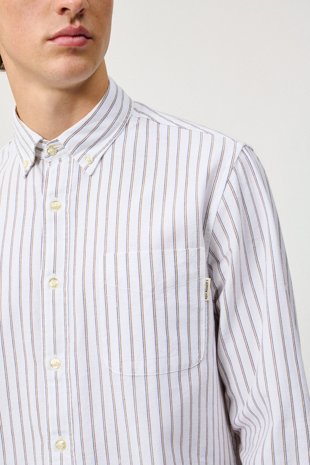 ROY ROGERS: CAMICIA OXFORD A RIGHE