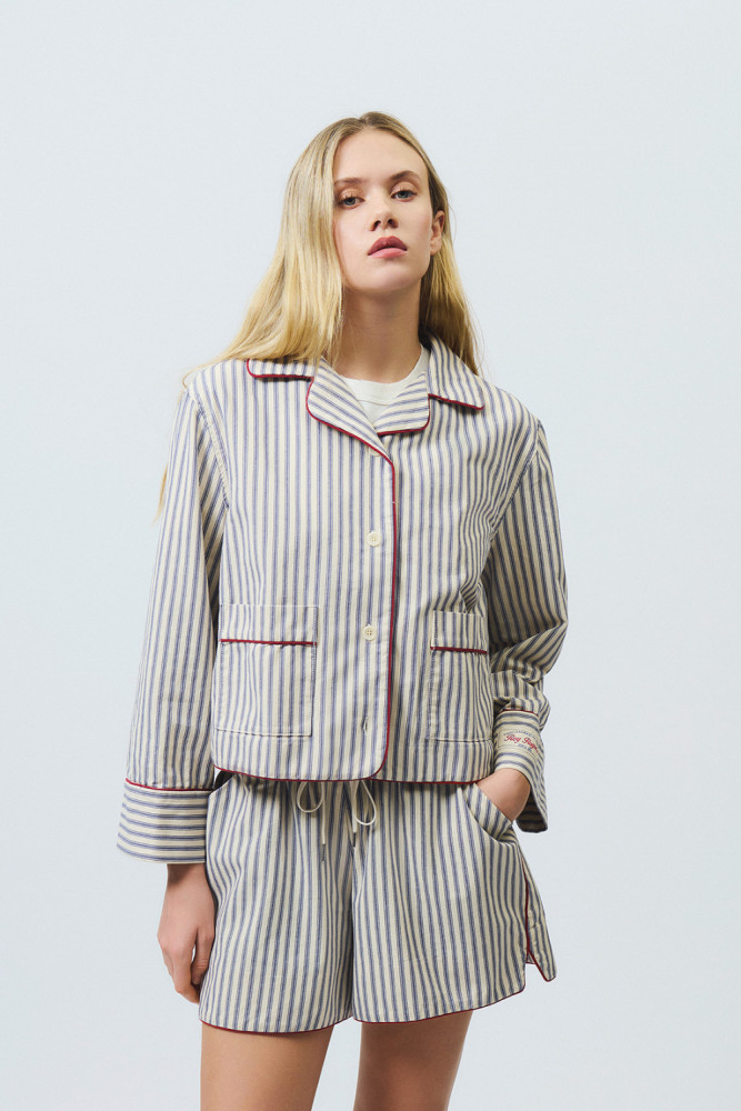 CAMICIA PAJAMA A RIGHE