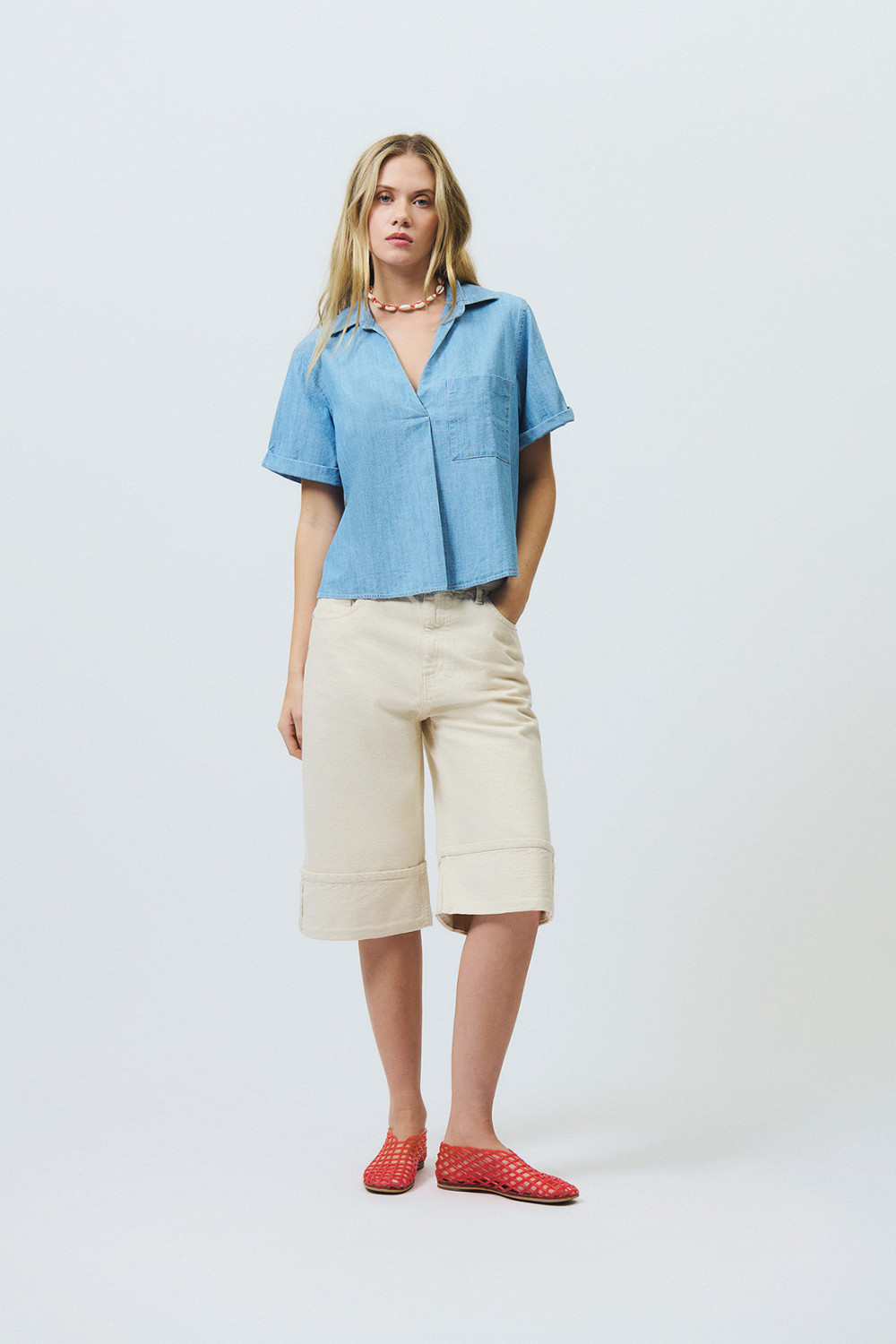 ROY ROGERS: REPUBLIC SHIRT IN BLEACHED CHAMBRAY