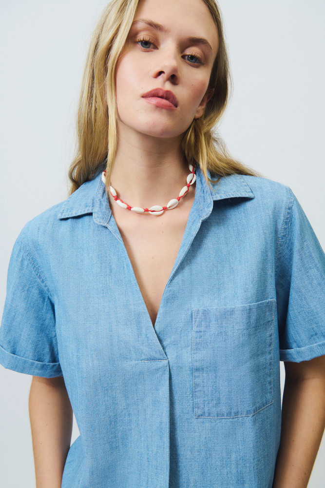 CAMICIA REPUBLIC IN CHAMBRAY BLEACH