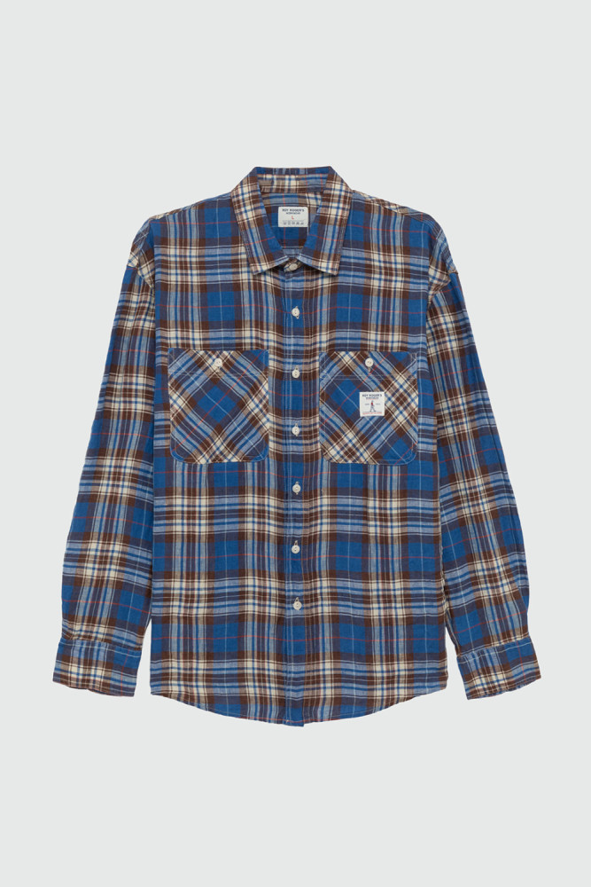 CAMICIA WORK IN LINO A QUADRI