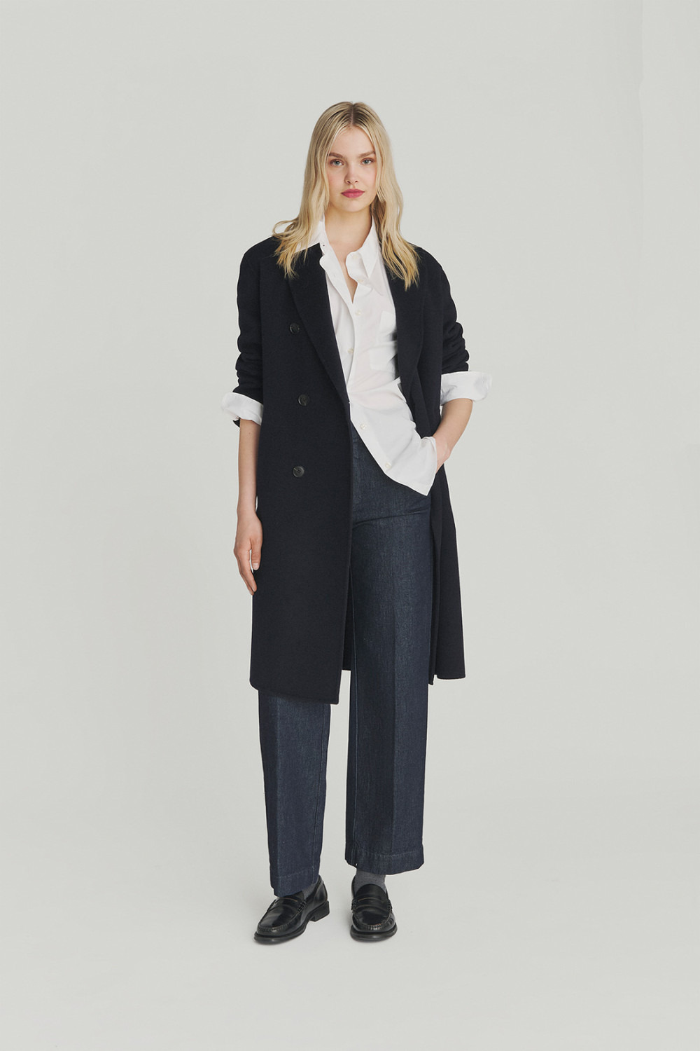 ROY ROGERS: DOUBLE-BREASTED WOOL COAT