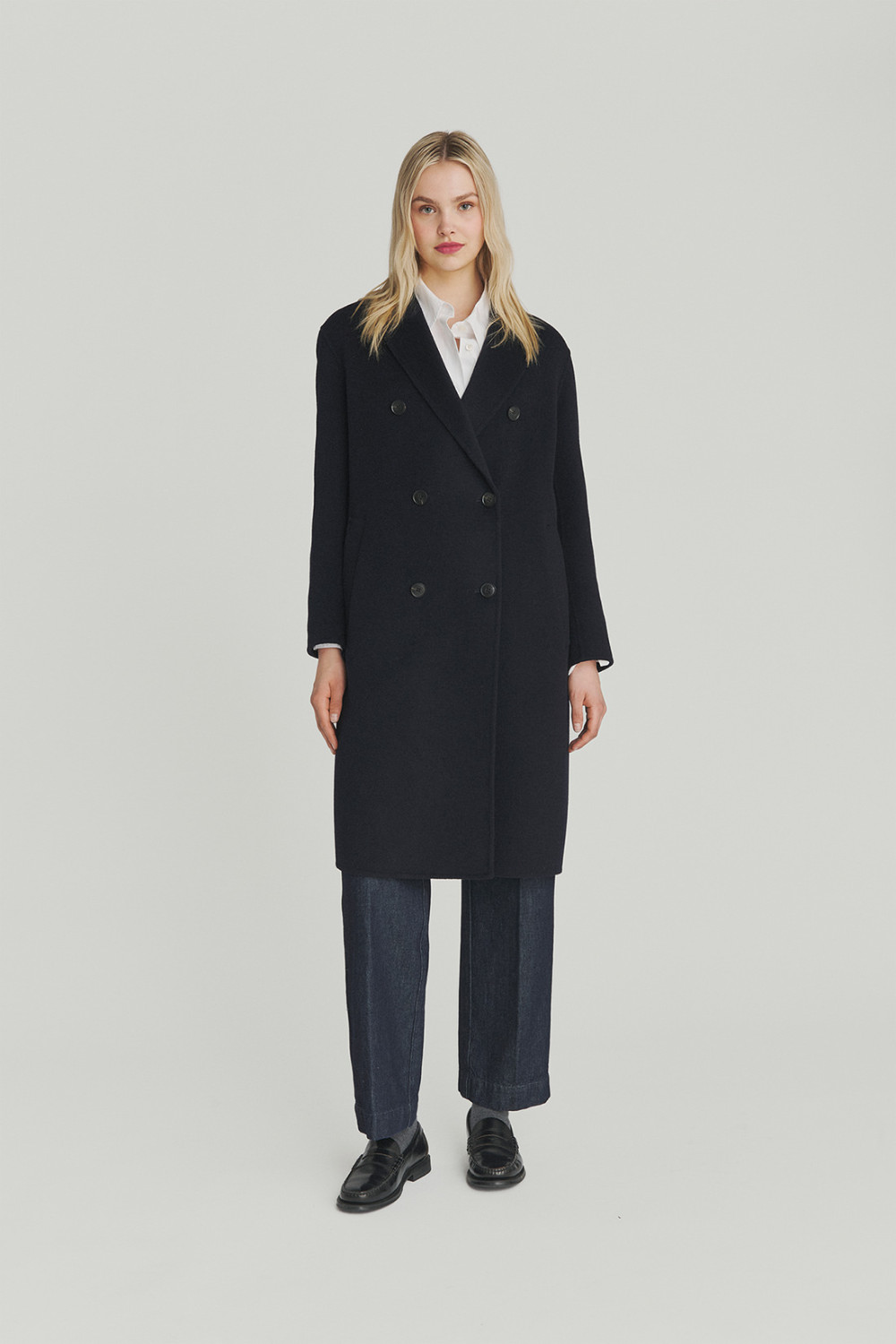 ROY ROGERS: DOUBLE-BREASTED WOOL COAT