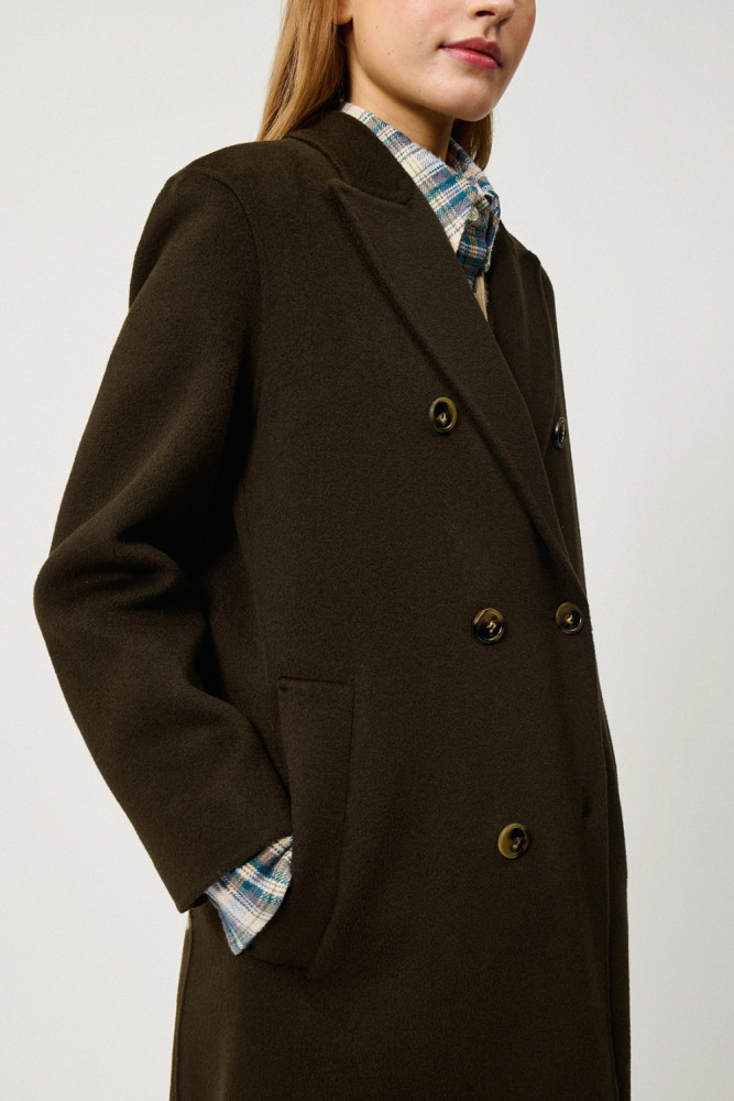 DOUBLE-BREASTED COAT IN WOOL