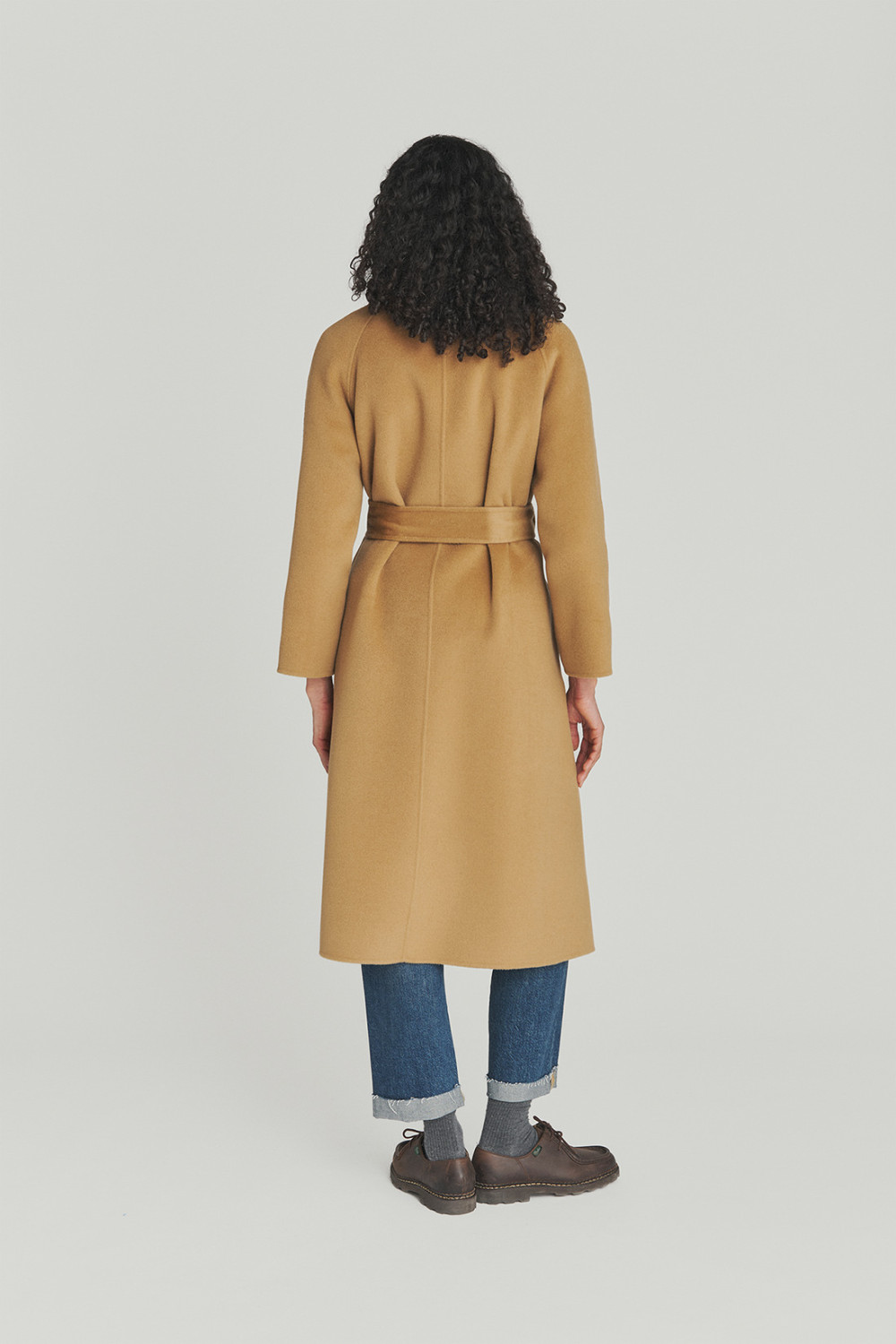 ROY ROGERS: DOUBLE WOOL COAT WITH BELT