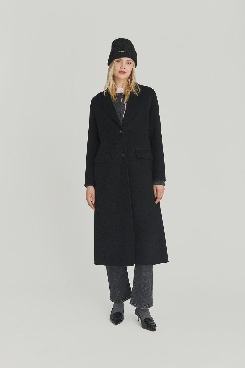 ROY ROGERS: SINGLE-BREASTED WOOL COAT