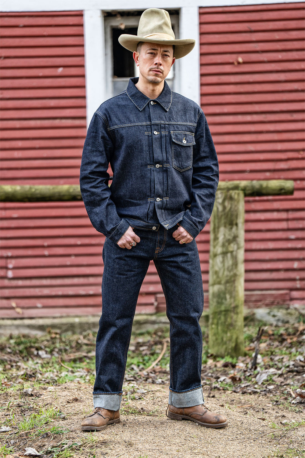ROY ROGERS: CULT WIDE MAN JAP SELV. SHRINK TO FIT DENIM RINSE