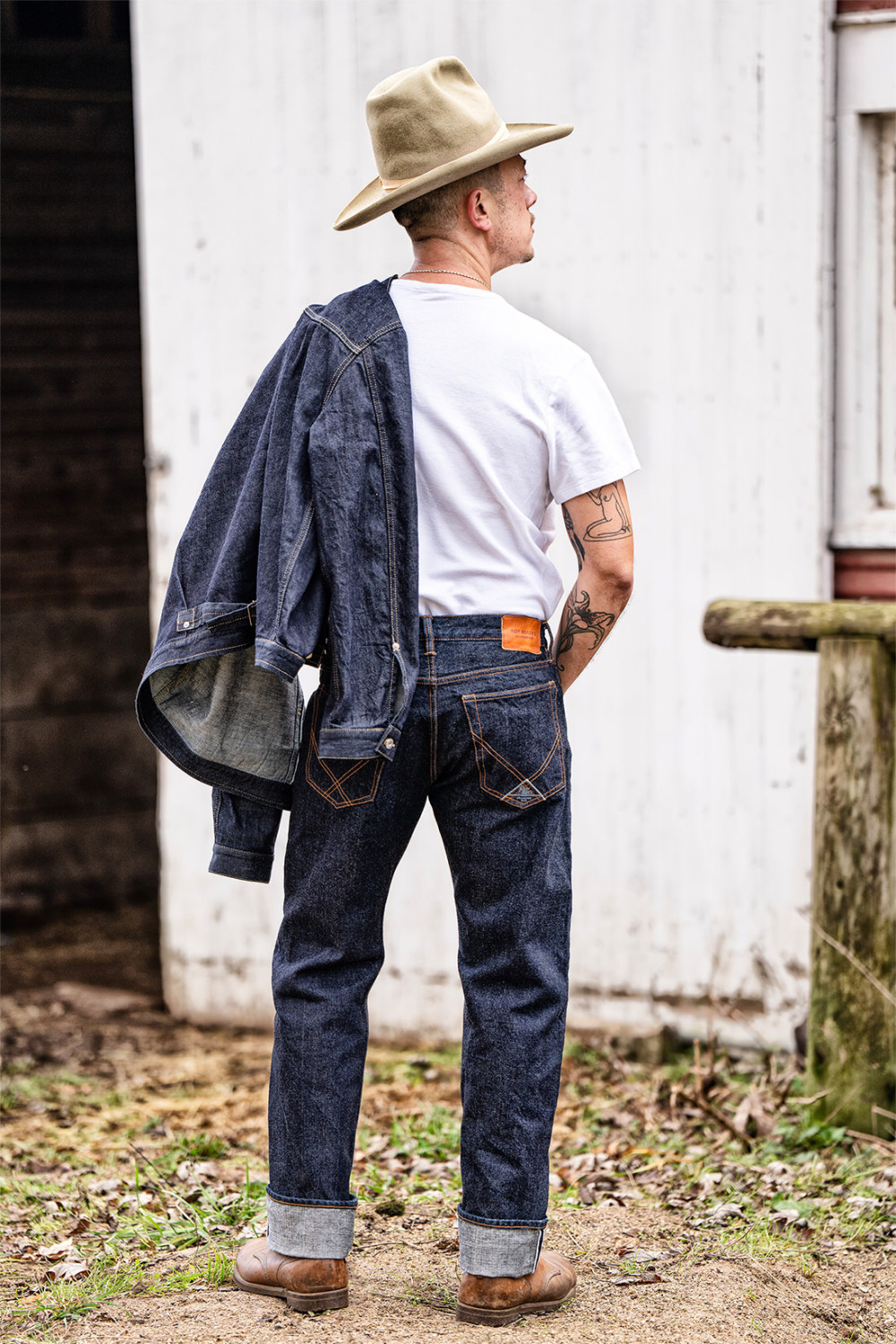 ROY ROGERS: CULT WIDE MAN JAP SELV. SHRINK TO FIT DENIM RINSE