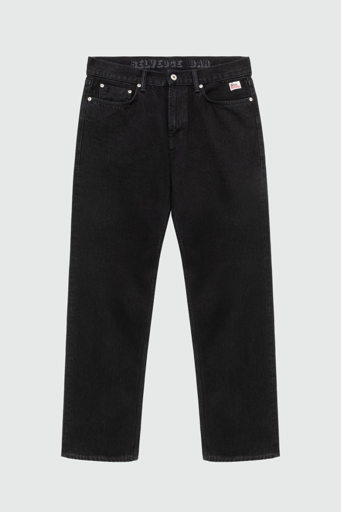 CULT WIDE SELVEDGE BAR DENIM BLACK SW ENZYME