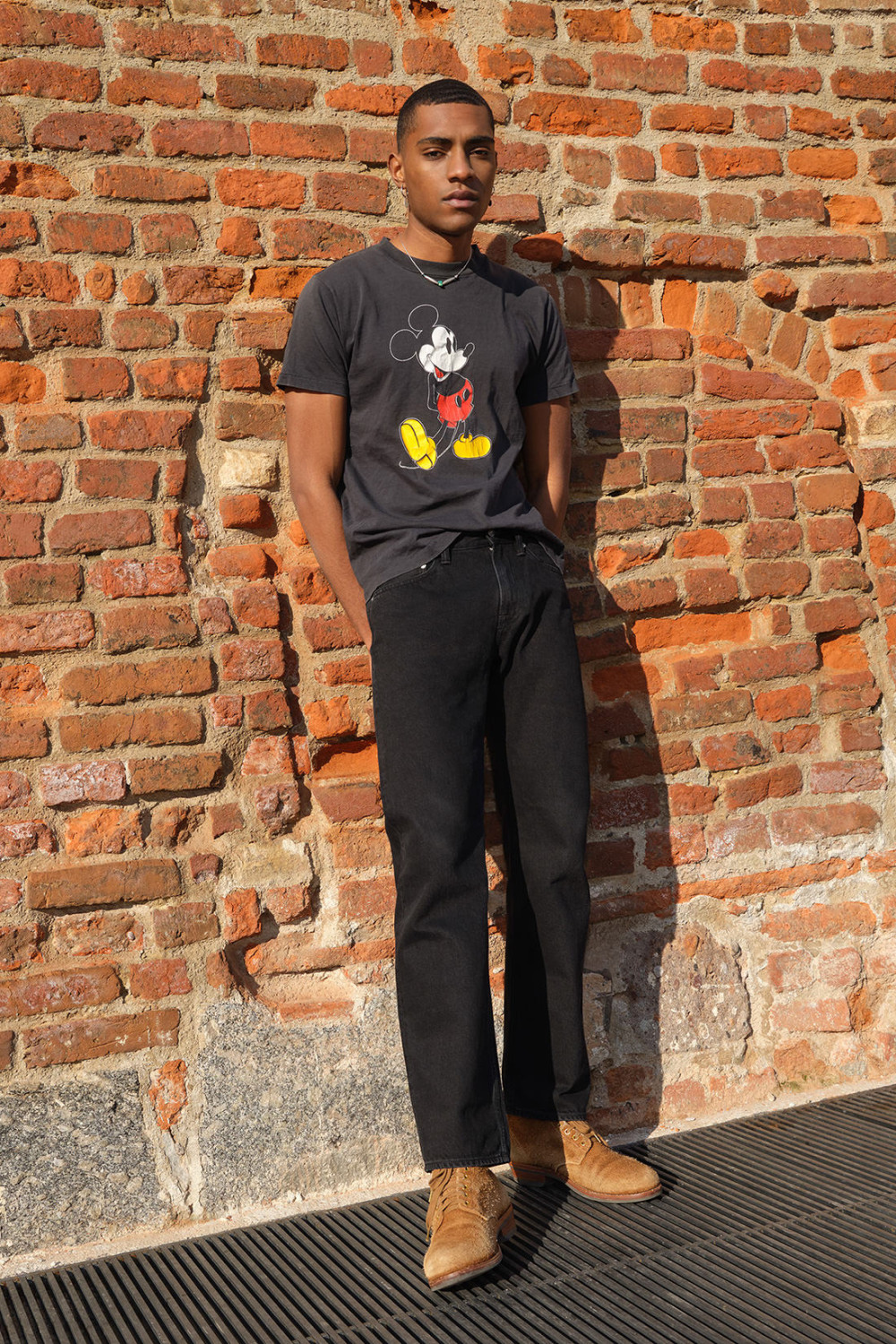 ROY ROGERS: Cult Wide SELVEDGE BAR ROY ROGER'S Black Denim Super S.W.