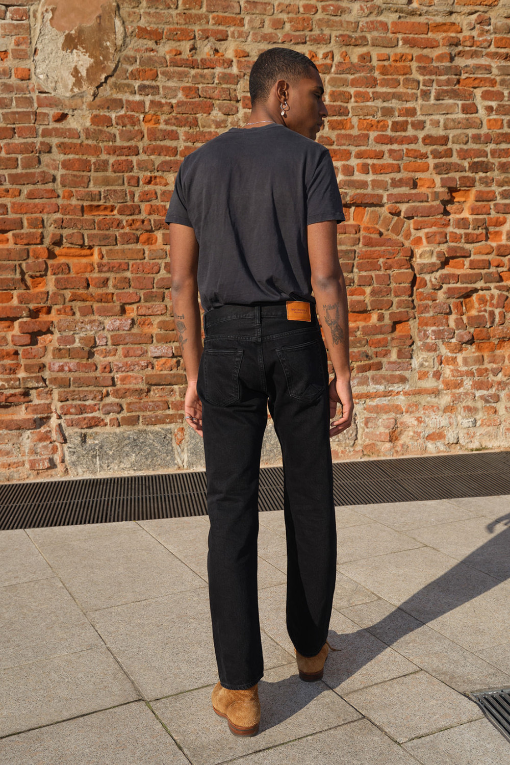 ROY ROGERS: Cult Wide SELVEDGE BAR ROY ROGER'S Black Denim Super S.W.