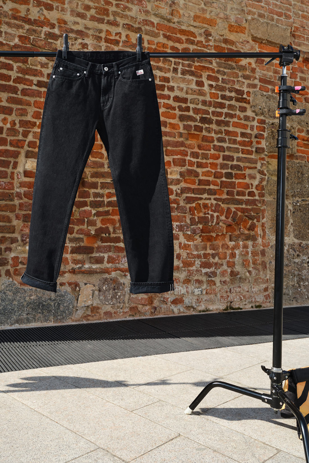 ROY ROGERS: Cult Wide SELVEDGE BAR ROY ROGER'S Black Denim Super S.W.