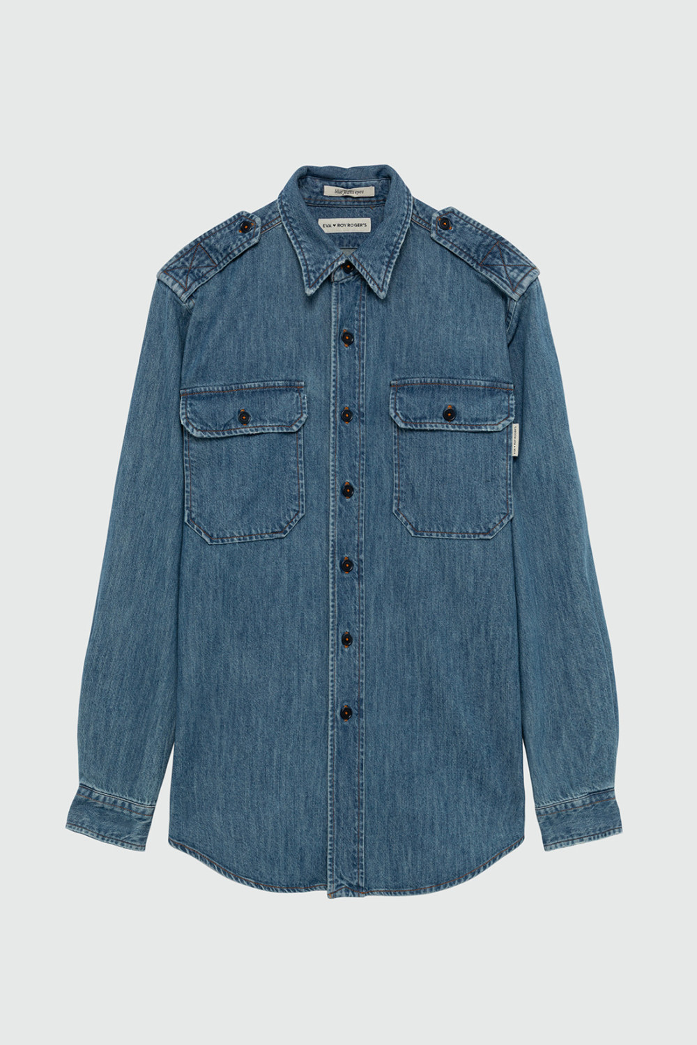 ROY ROGERS: EVA X ROY ROGER'S - MILITARY SHIRT IN DENIM