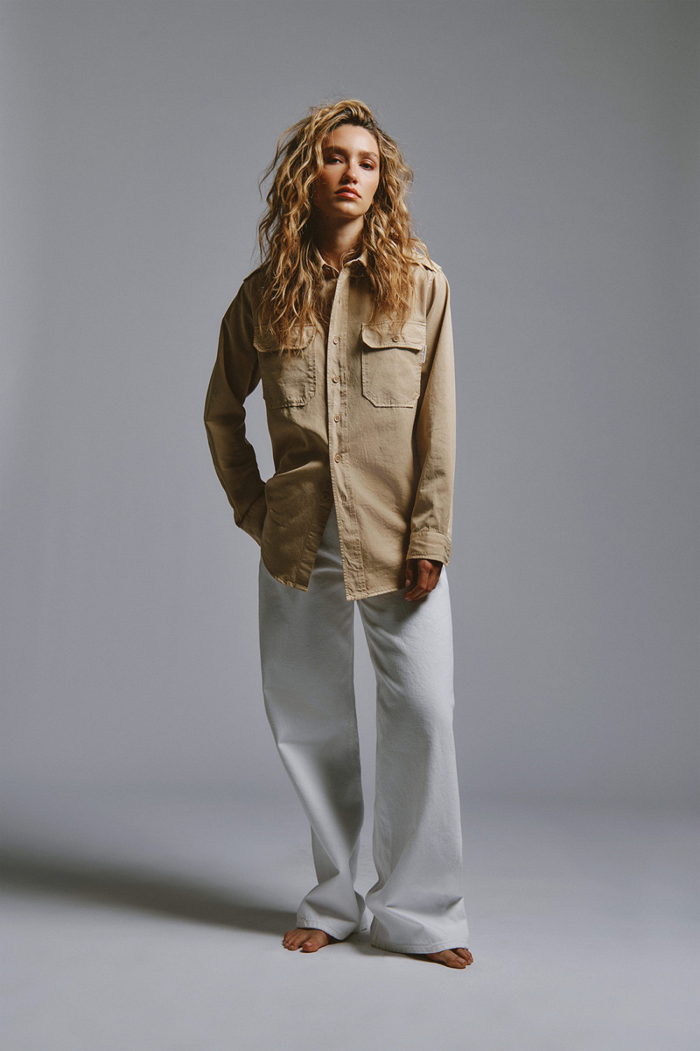 ROY ROGERS: EVA X ROY ROGER'S - MILITARY SHIRT IN GABARDINE