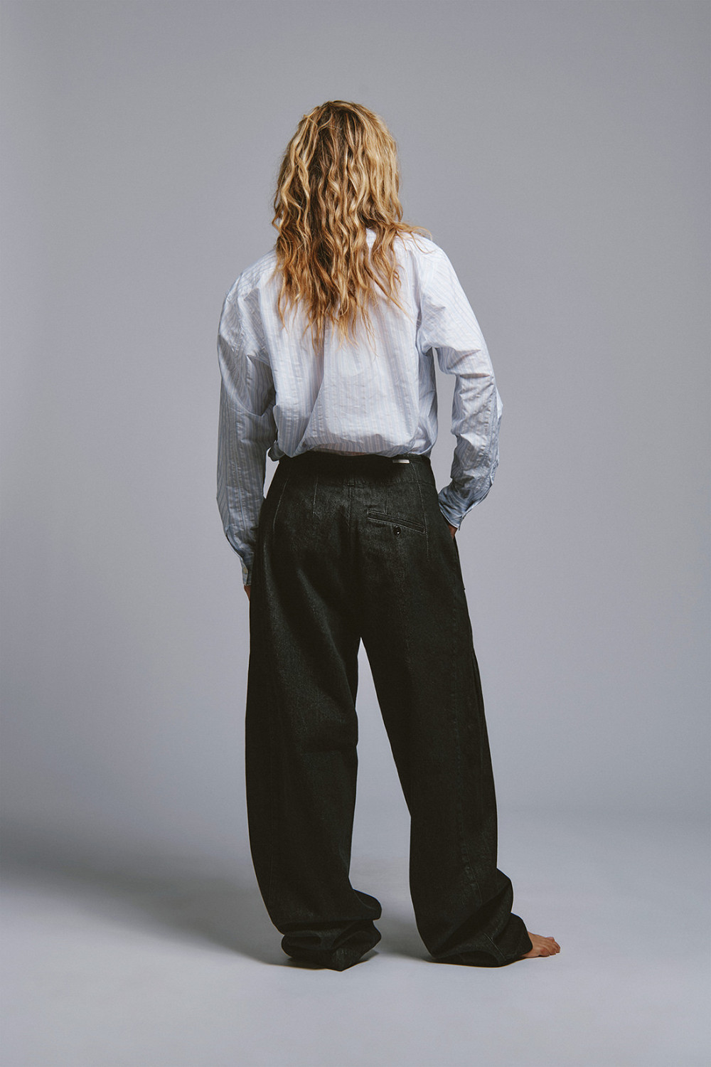 ROY ROGERS: EVA X ROY ROGER'S - EVA DENIM BLACK LIGHT STONE PANTS