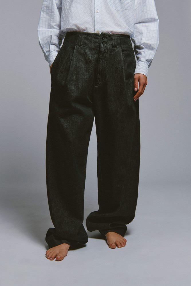 EVA X ROY ROGER'S - EVA DENIM BLACK LIGHT STONE PANTS