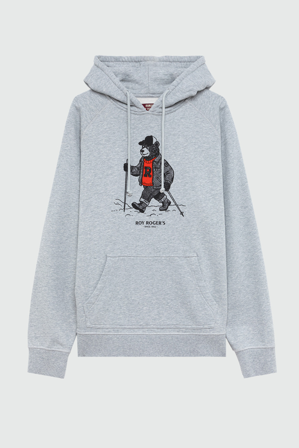 ROY ROGERS: HOODED SWEATSHIRT WITH HIKING BEAR PRINT