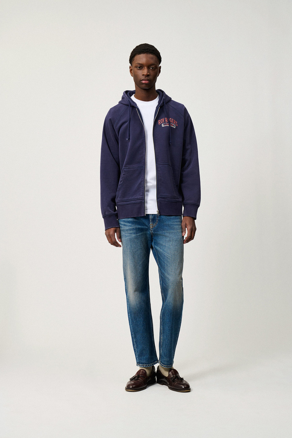 ROY ROGERS: HOODED SWEATSHIRT WITH ZIP AND LODGE PRINT