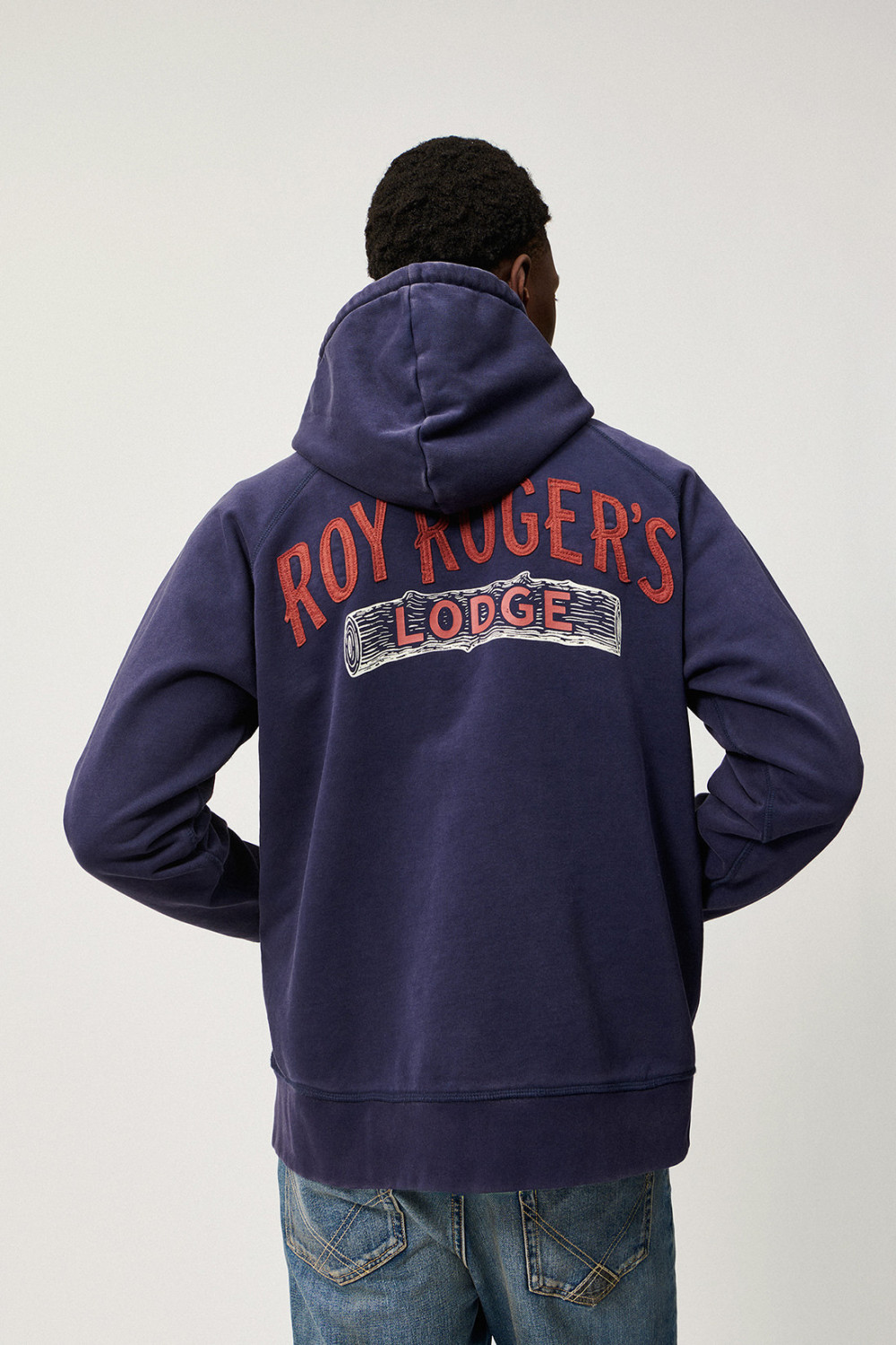 ROY ROGERS: HOODED SWEATSHIRT WITH ZIP AND LODGE PRINT