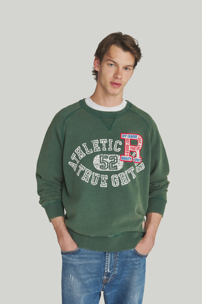 CREWNECK SWEATSHIRT WITH ATHLETIC CLUB PRINT