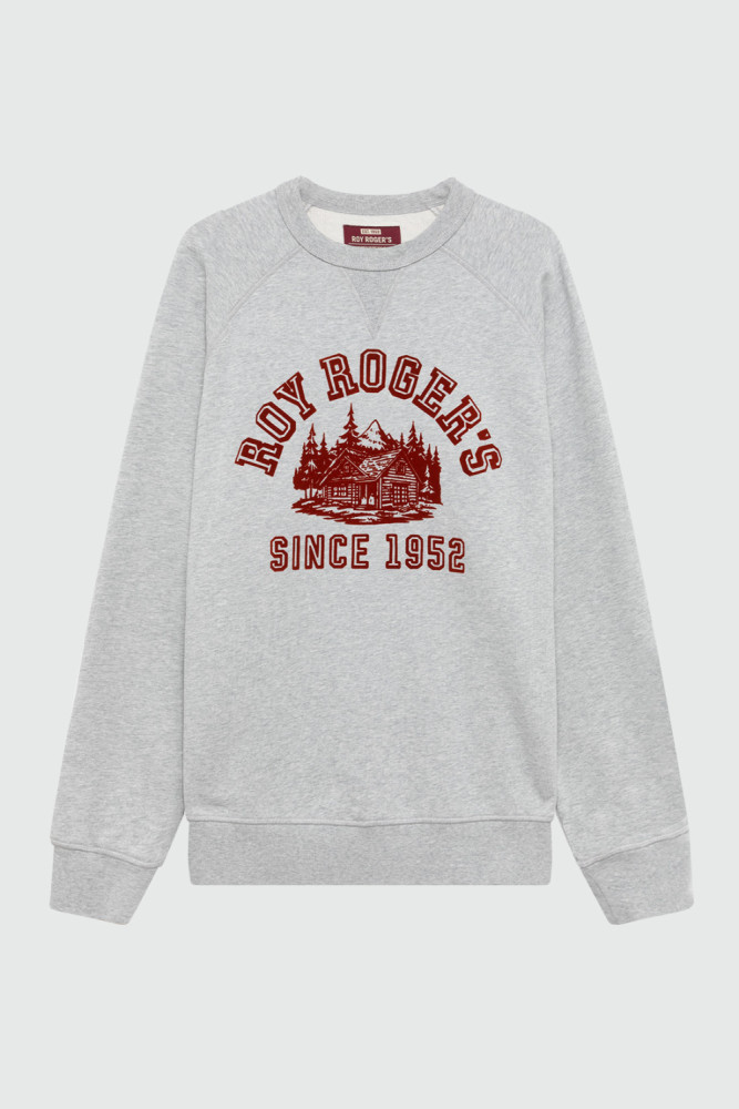 CREW NECK SWEATSHIRT WITH CHALET PRINT